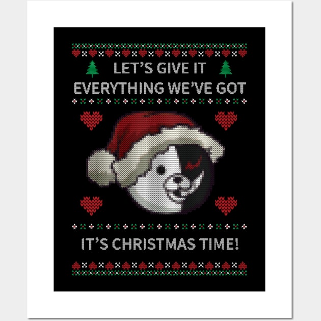 Monokuma Ugly Christmas Sweater Wall Art by nimazu